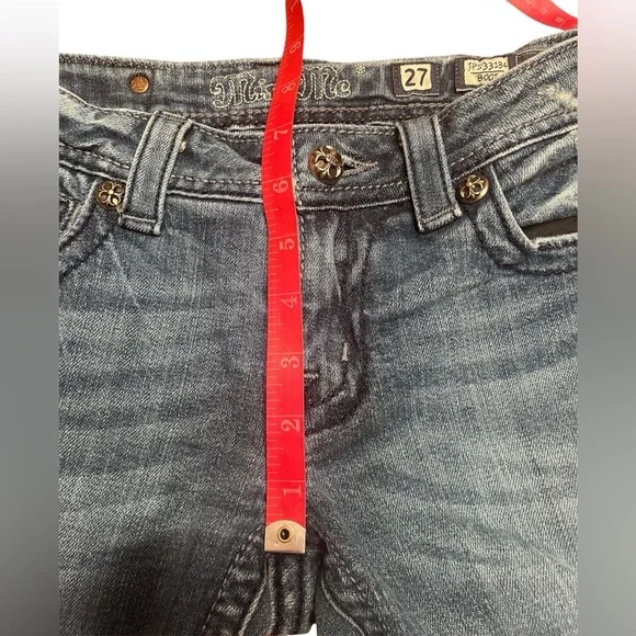 *SOLDMiss Me JP5331B4 Boot Cut Jeans with Embellished Angel Wing Pockets Size 27 - Picture 11 of 14